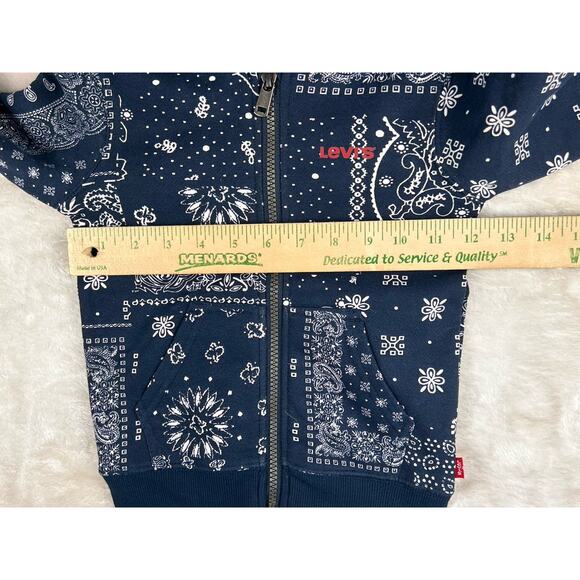 Levi's Hoodie Toddler Sz 3T Blue Paisley Bandanna Full Zip Sweatshirt NWT Jacket - Picture 4 of 10